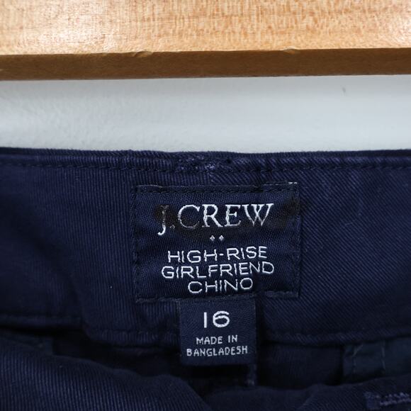 NWT J.Crew Factory High-Rise Straight Leg Girlfriend Chino Pant In Navy Size 16 - Picture 6 of 9
